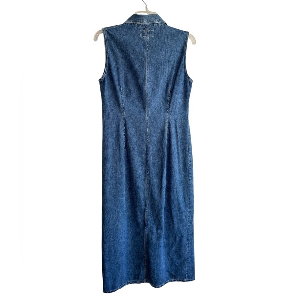 VTG Bill Blass Womens Denim Dress Medium Jumper Sleeveless Maxi Cottagecore 90s - Picture 2 of 16